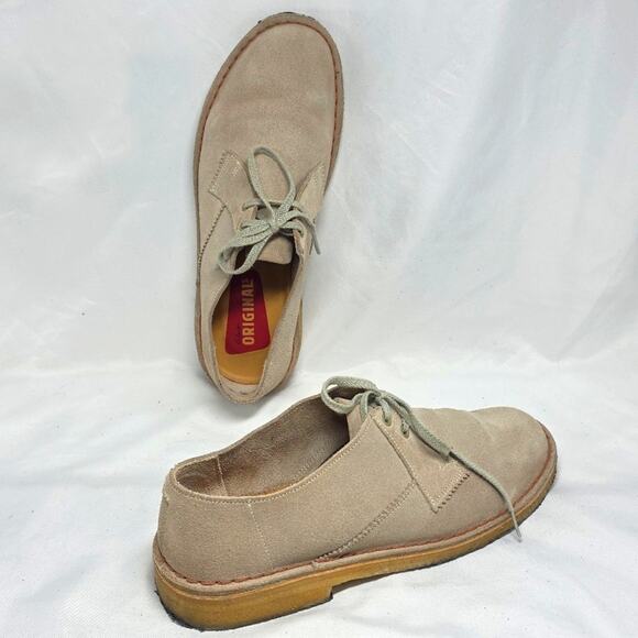 Clarks Original Desert Khan Tan Soft Leather Comfort Oxfords Men\'s Size 7 main image 9